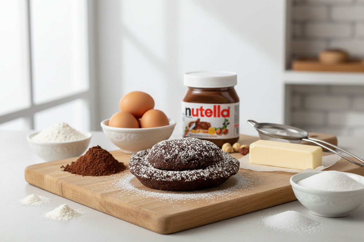 Pasticciotto nero con ingredienti