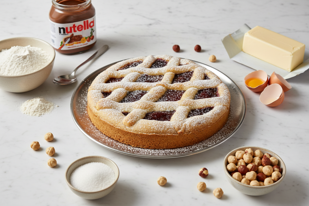 Crostata alla Nutella con ingredienti