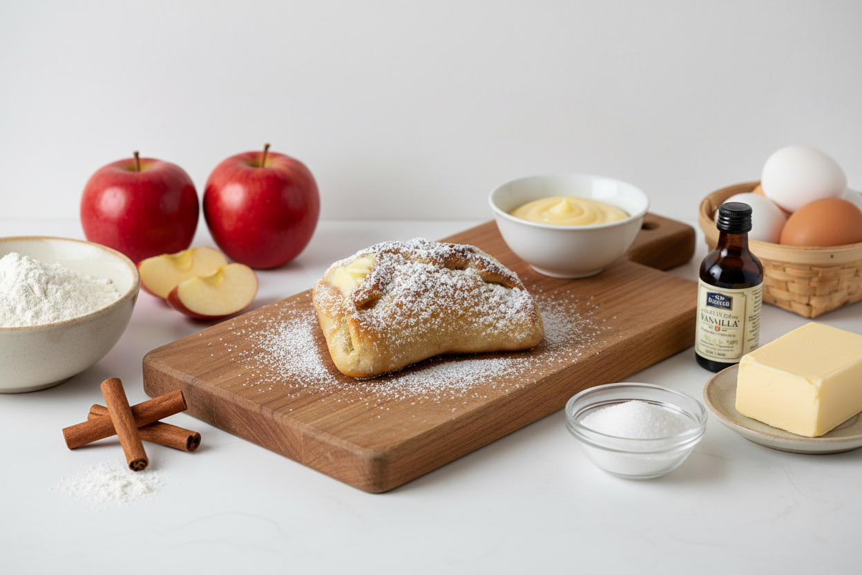 Fagottino crema e mela con ingredienti