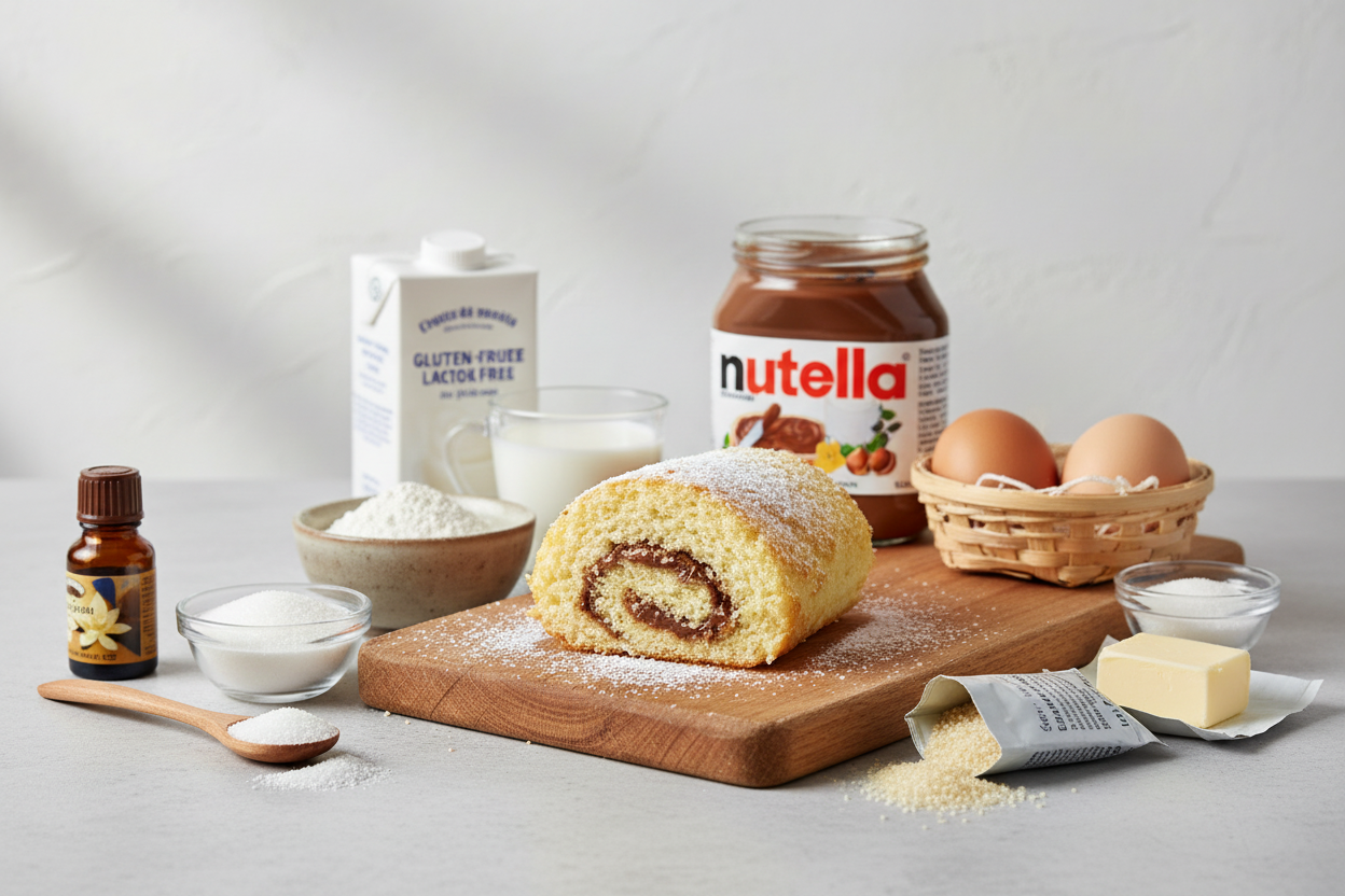 Girella alla Nutella con ingredienti