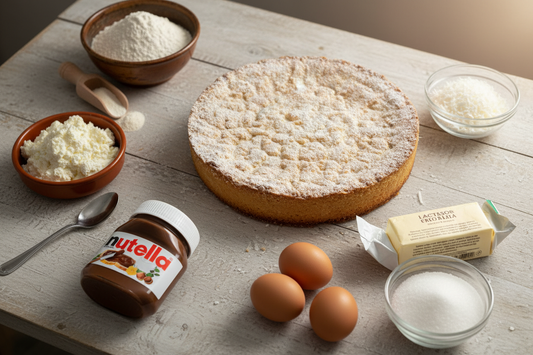 Torta sbriciolona ricotta, cocco e nutella senza glutine