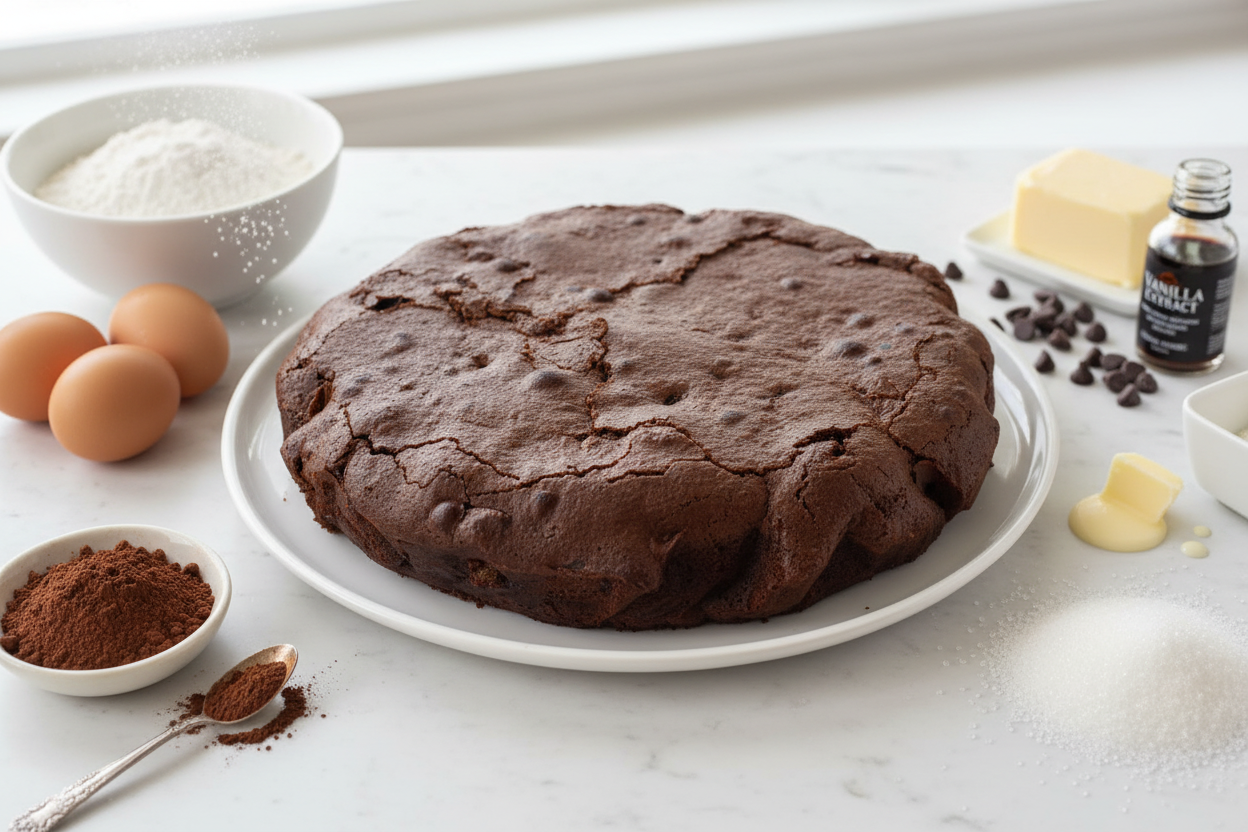 Torta al cioccolato con ingredienti